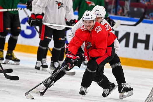 Раскатка «Авангарда» перед матчем в Магнитогорске