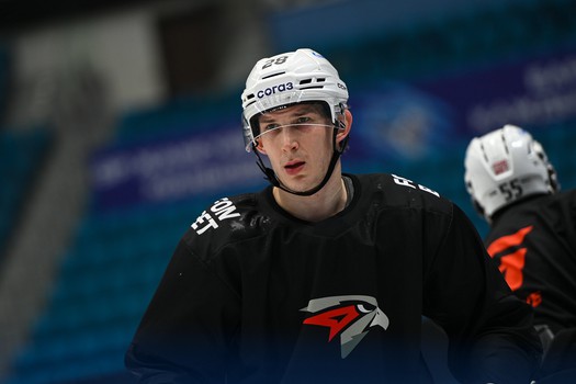 Раскатка «Авангарда» перед матчем в Астане