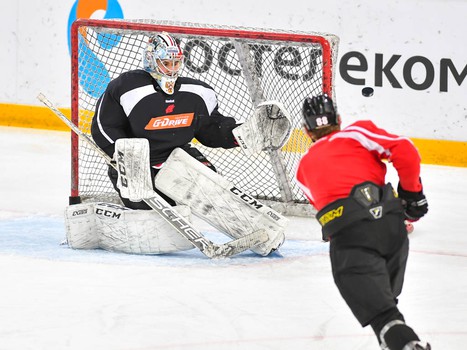 Раскатка "Авангарда" перед матчем с "Йокеритом"