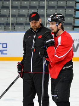 Раскатка "Авангарда" перед домашним матчем с "Нефтехимиком"